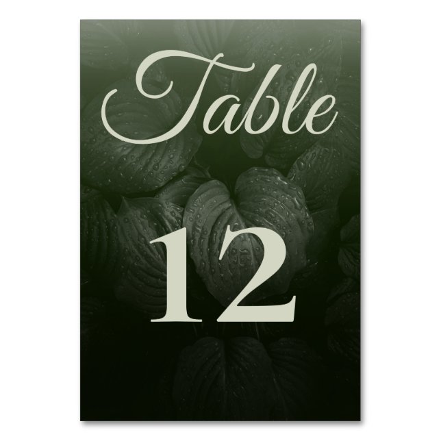 Grönt löv elegant Greenery vår bröllop Bordsnummer (Framsidan)