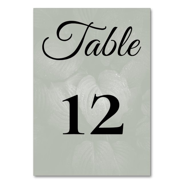 Grönt löv elegant Greenery vår bröllop Bordsnummer (Framsidan)