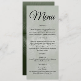 Grönt löv elegant Greenery vår bröllop Meny