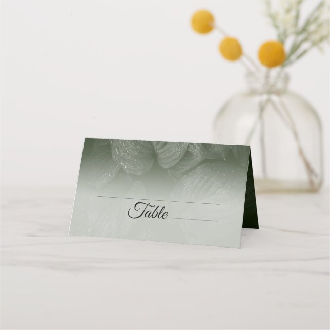 Grönt löv elegant Greenery vår bröllop Placeringskort (Baksida)