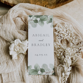 Grönt Löv Elegant Modern Bröllop Ceremonisprogramm