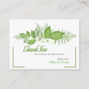 Grönt Löv Foliage Botanical Tack Tilläggskort