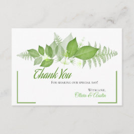 Grönt Löv Foliage Botanical Tack Tilläggskort