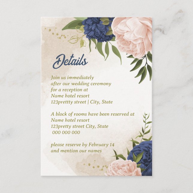 grönt löv för marinerade  blommor tilläggskort (Framsida)