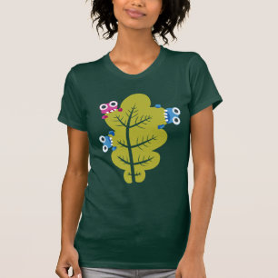 Grönt Löv Funny Tecknad Kryp T-shirt