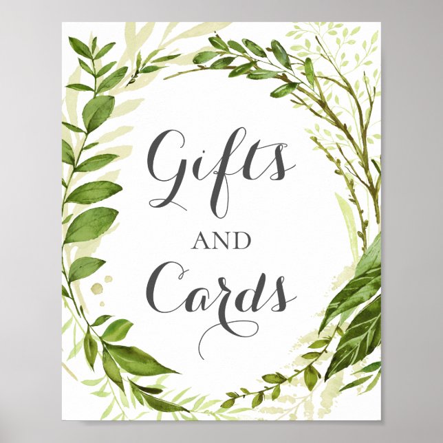 Grönt Löv-gåvor och kort, Bord-tecken, Rustic Poster (Framsidan)