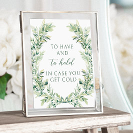 Grönt löv greenery boho bröllop filtar Poster