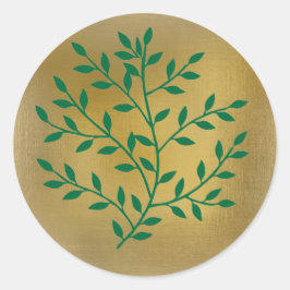 Grönt löv grönt Olivodör löv dekanor vid gren Runt Klistermärke