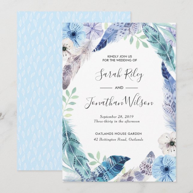 Grönt löv guld Terrarium bröllopsinbjudan Inbjudningar (Fram/baksida)