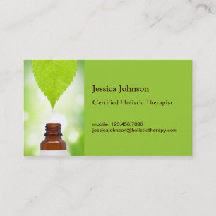 Grönt Löv Holistic Therapy Affärskort Visitkort