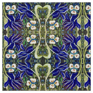 Grönt Löv Iris Fabric Tyg