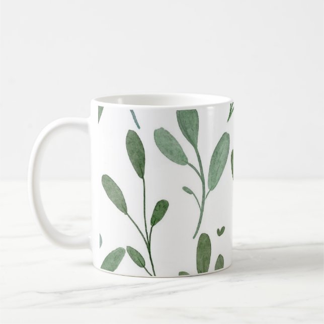Grönt löv kaffemugg (Vänster)