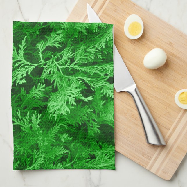 Grönt Löv Kökshandduk (Vikt i Fjärdedel)