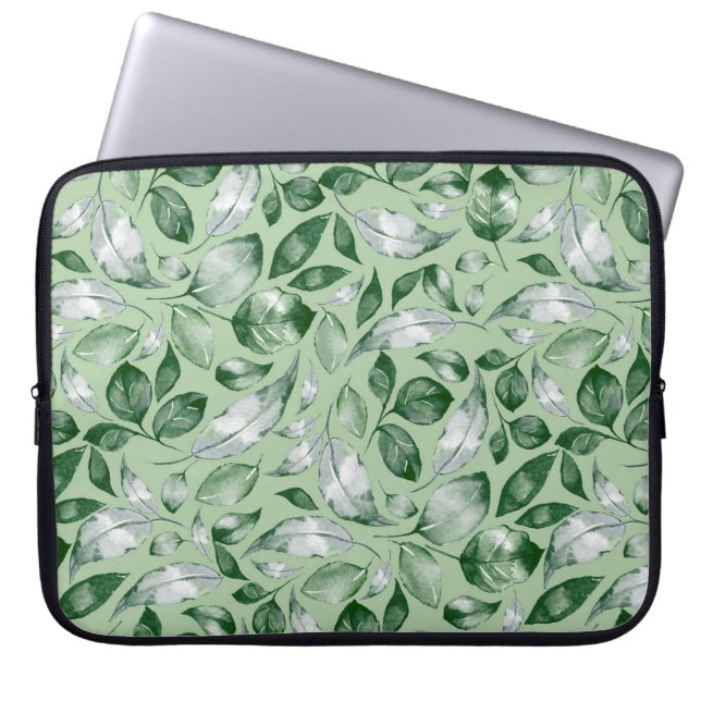 Grönt löv laptop fodral (Framsidan)