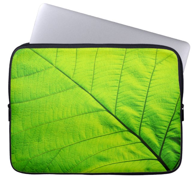 Grönt löv Laptop sleeve (Framsidan)