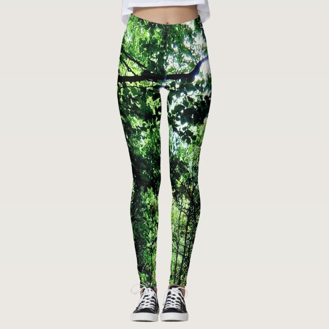 Grönt löv leggings (Framsida)