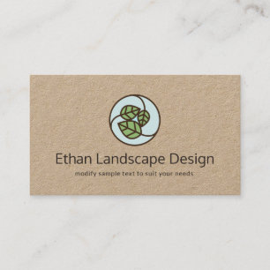 Grönt Löv liggande designerns Logotyp Kraft Visitkort
