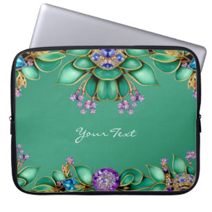 Grönt Löv Lila Gemstones Laptop sleeve