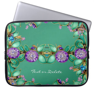 Grönt Löv Lila Gemstones Laptop sleeve