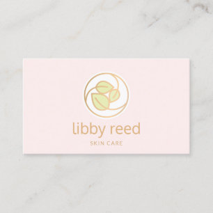 Grönt Löv Logotyp Rosa Beauty Spa Visitkort