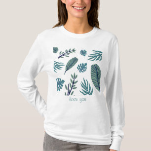 Grönt löv modern skjorta t shirt