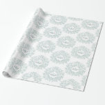 Grönt löv monogramkonst teckning på vit presentpapper<br><div class="desc">Sage grått grönt hand plockade löv monogram art bröllop presenter som omsluter papper. Enkel löv-design som cirkulerar ditt eget monogram initialer i grönt och vitt. Andra tillgängliga färg och matchande artiklar. © Original löv teckning och design av Sarah Trett för www.mylittleedenweddings.com on zazzle.</div>