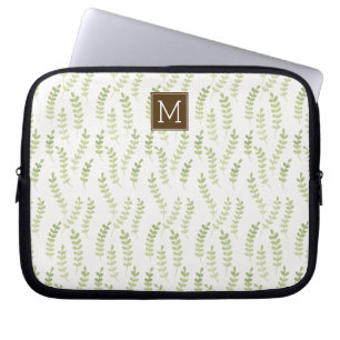 Grönt Löv Monogrammed Laptop Fodral