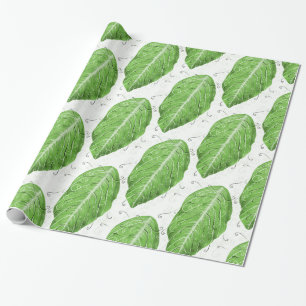 Grönt Löv Mönster Botaniska Presentpapper