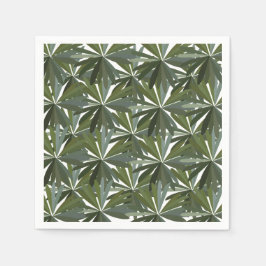 Grönt Löv Mönster Pappersservett
