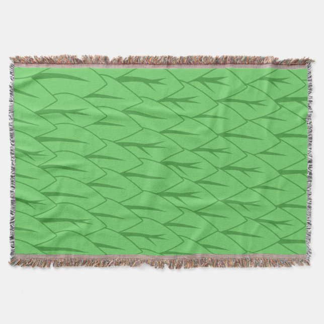 Grönt Löv Mönster Throw Blanket Filt (Framsidan)