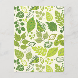 Grönt Löv Mönster Vykort