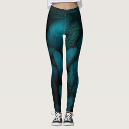 grönt löv mörk leging leggings