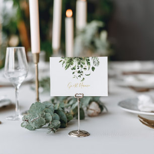 Grönt löv namn-platskort inbjudningar