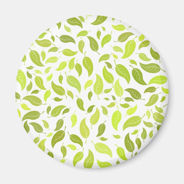 Grönt Löv Natature Print, Plant Löv Mönster Magnet (Framsidan)