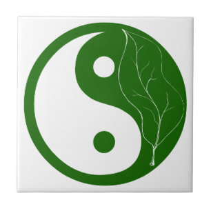Grönt Löv Nature Yin Yang Tile Kakelplatta