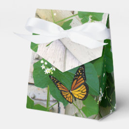 Grönt Löv och Butterfly Favor Box Presentaskar