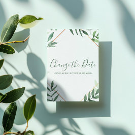 Grönt löv och guld gräns ändrar datumkortet spara datumet