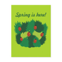 Grönt Löv och Ladybugs Vår är här