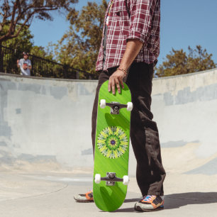 Grönt Löv och Mandala Skateboard Deck