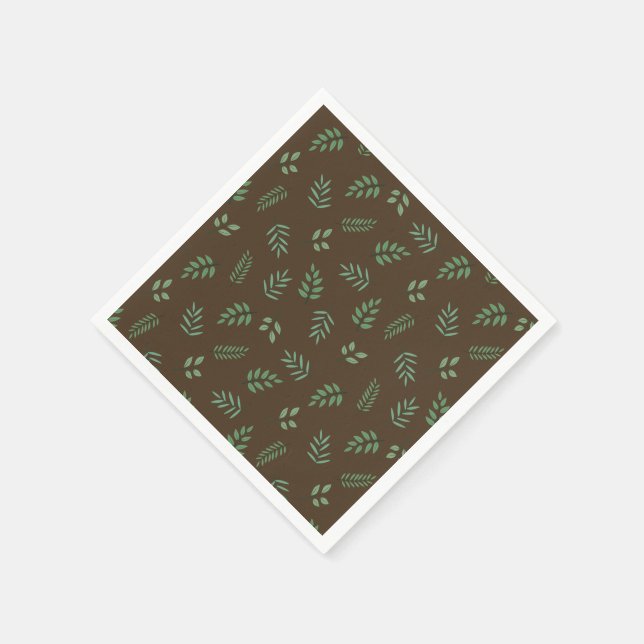 Grönt Löv Party Napkins - färskt botaniskt utseend Pappersservett (Hörn)