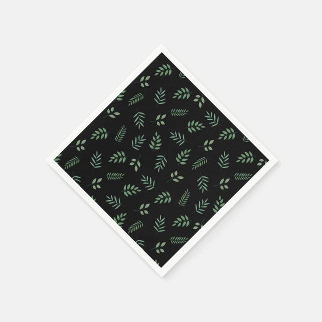 Grönt Löv Party Napkins - färskt botaniskt utseend Pappersservett (Hörn)
