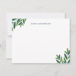 Grönt Löv Personlig Stationery Anteckningskort