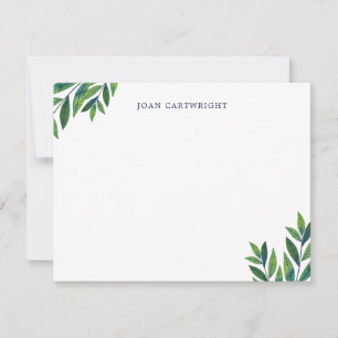 Grönt Löv Personlig Stationery Anteckningskort