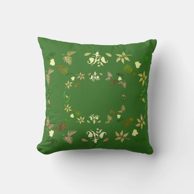 Grönt Löv Plants Nature Dekorativ kudde Cushion (Framsida)