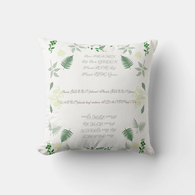 Grönt Löv Plants Nature Dekorativ kudde Cushion (Framsida)