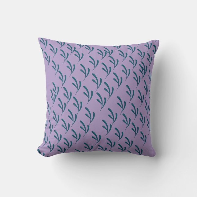 Grönt Löv Repeat Lilac Kudde (Framsida)