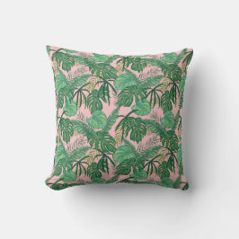 Grönt Löv Reversible Tropical Dekorativ kudde
