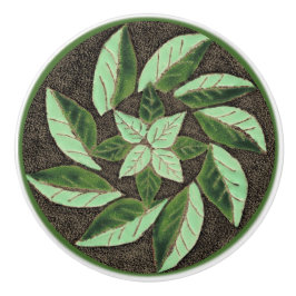 Grönt löv Ritare Drag keramiskt knapp Knopp