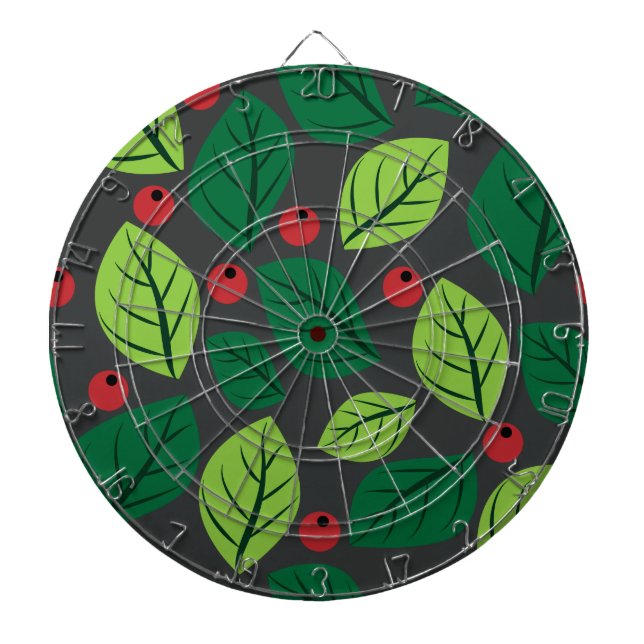 Grönt Löv, Röda bär, Mönster om Löv Darttavla (Framsidan)