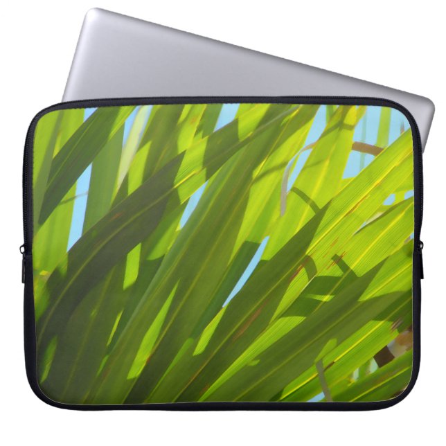 Grönt Löv, solljus och Blå himmel Laptop Sleeve (Framsidan)